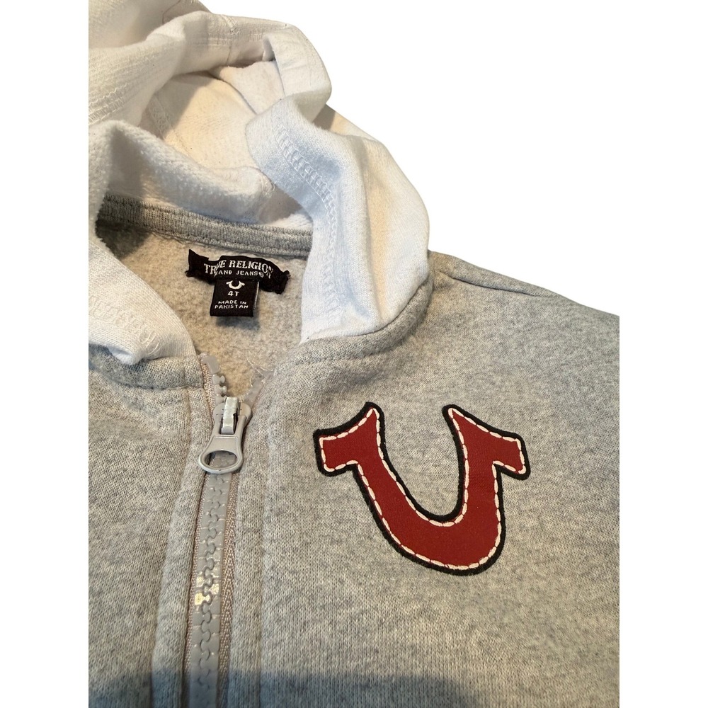 True Religion Kids 4T Zip Up Hoodie + Onesie with Frenchie Cute Hip‎ Hop - Picture 4 of 5